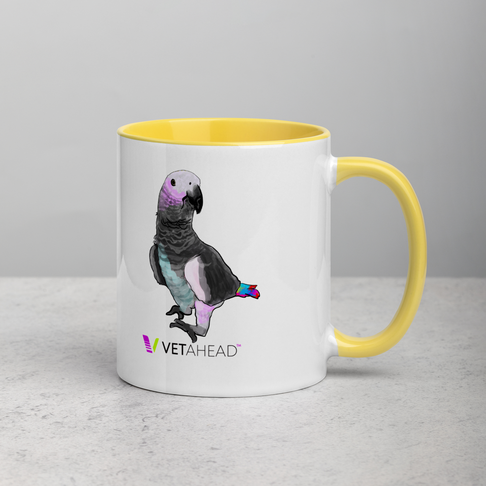 VETAHEAD African Grey parrot Mug with Color Inside - Image 12